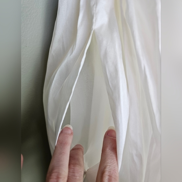 Watters Pavlova Ivory Square-Neck Puff-Sleeve Empire-Waist Taffeta Mini Dress, 8 - Picture 9 of 17